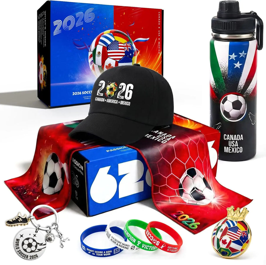 Football Fan Gift Basket Set 9 Pcs Sports Accessories Bundle with Tumbler & Gear Wolf Vive