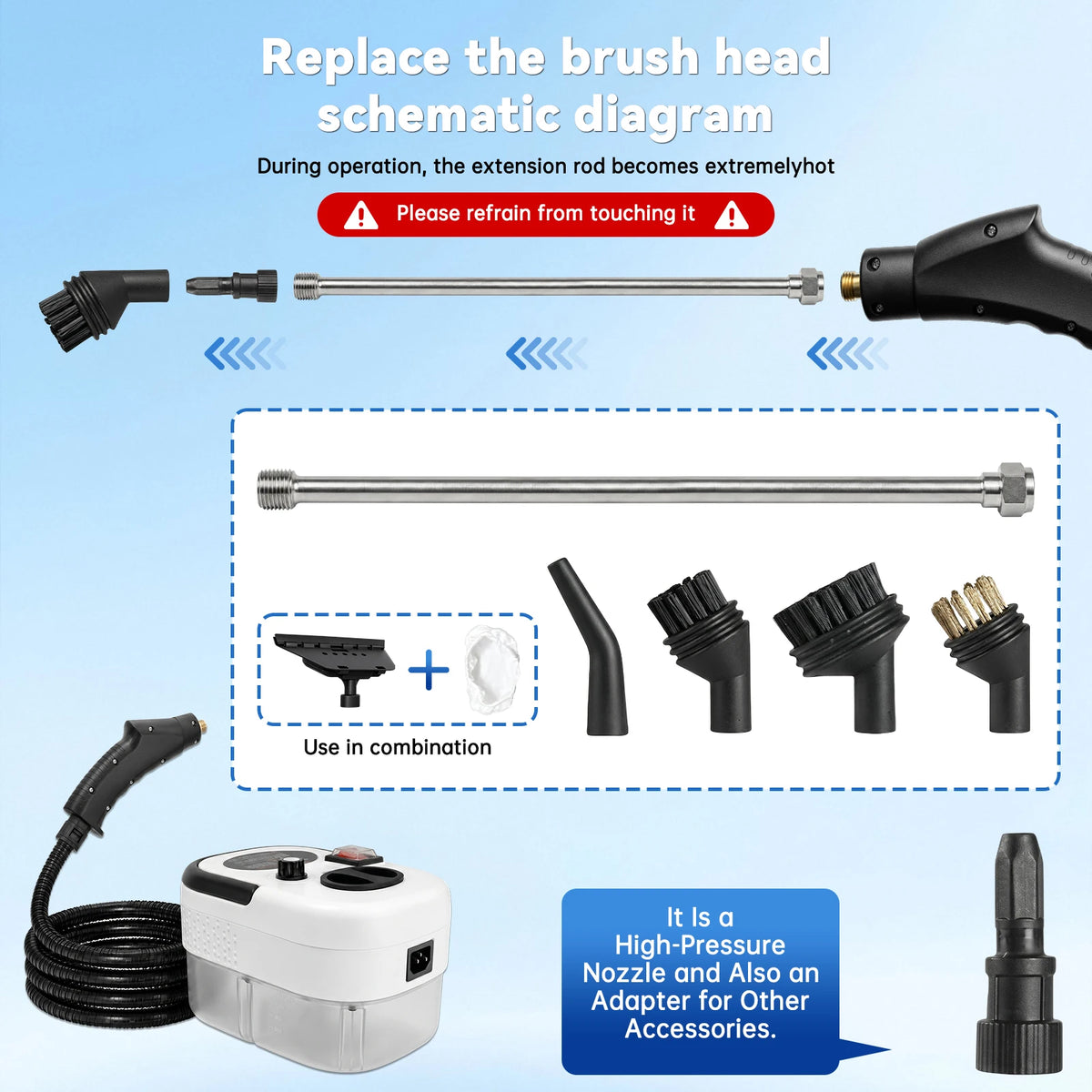 Handheld Steam Cleaner – 2500W Multi-Surface