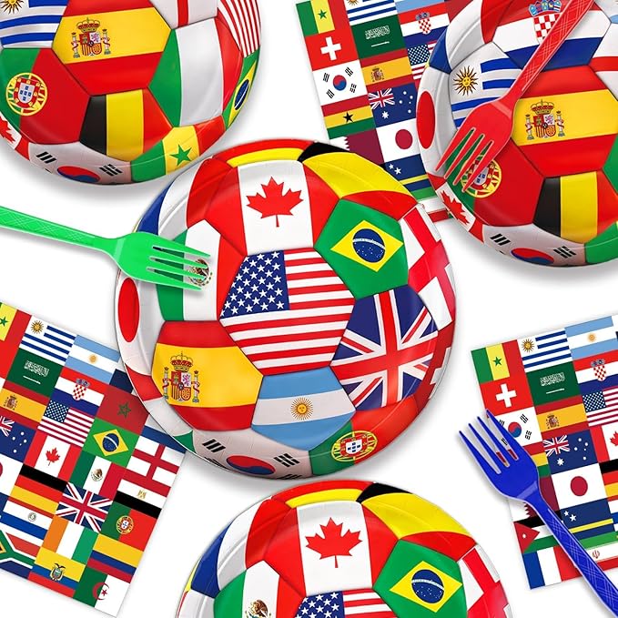 96-piece 2026 soccer party tableware set Wolf Vive