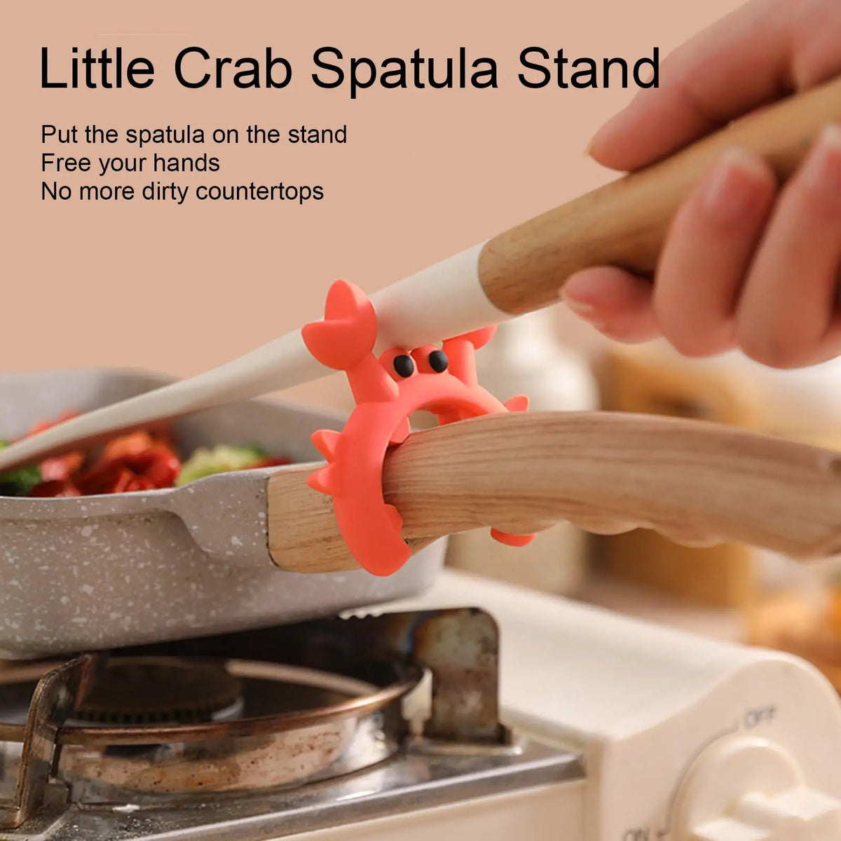 Crab shaped silicone utensil rest