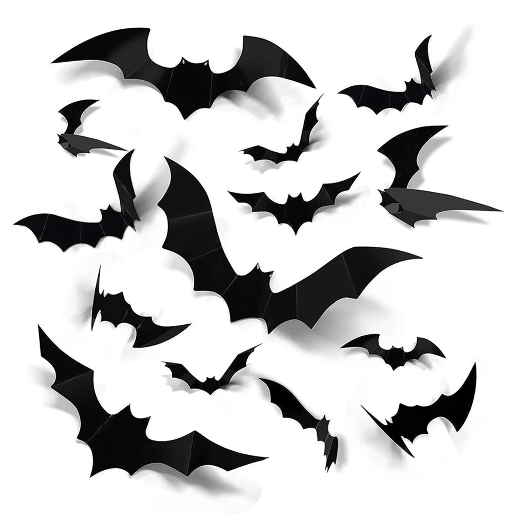 Close-up of realistic 3D PVC bats in 4 sizes