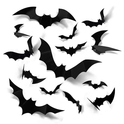 Close-up of realistic 3D PVC bats in 4 sizes