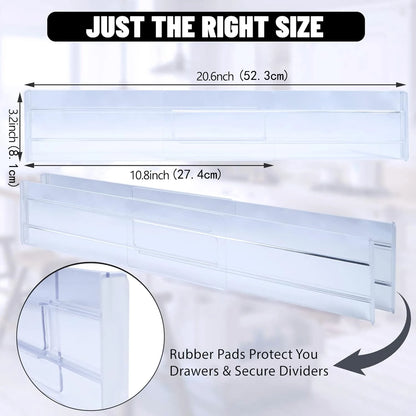 Adjustable clear drawer dividers