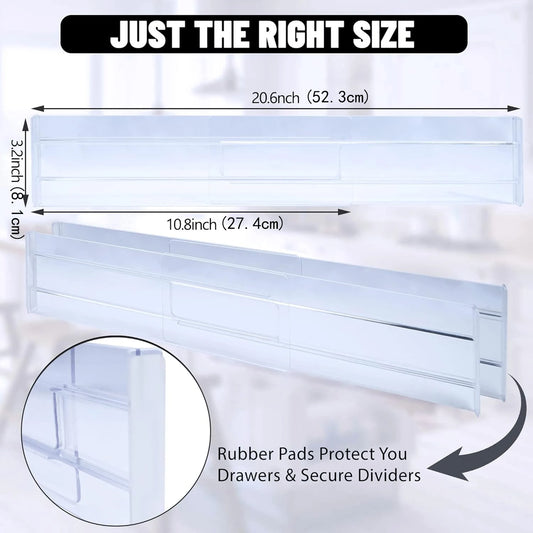 Adjustable clear drawer dividers