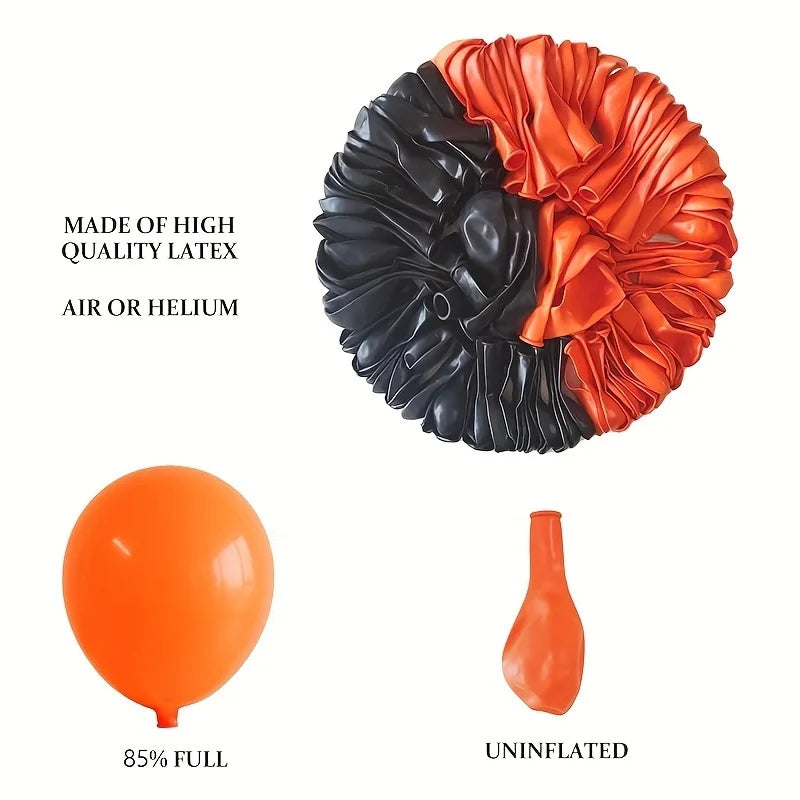 Thick orange and black latex balloons