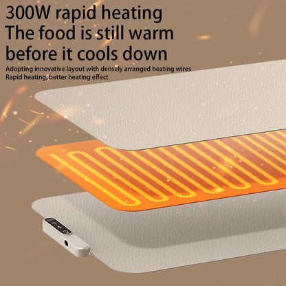Foldable warming mat rolled for storage