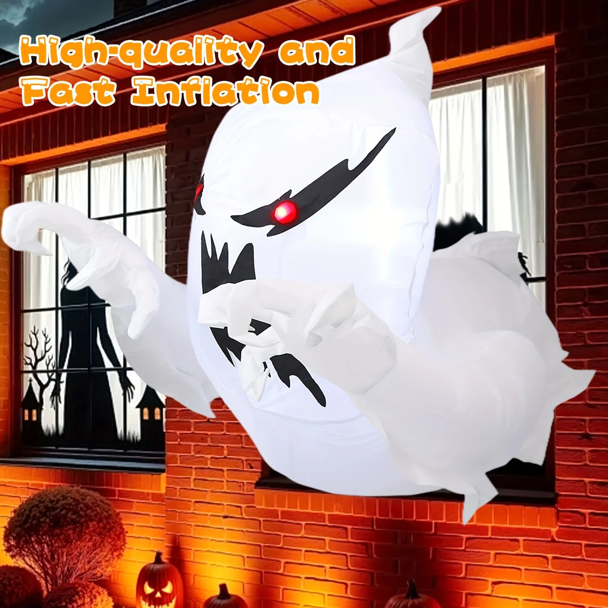 Ghost inflatable mounted on a window frame