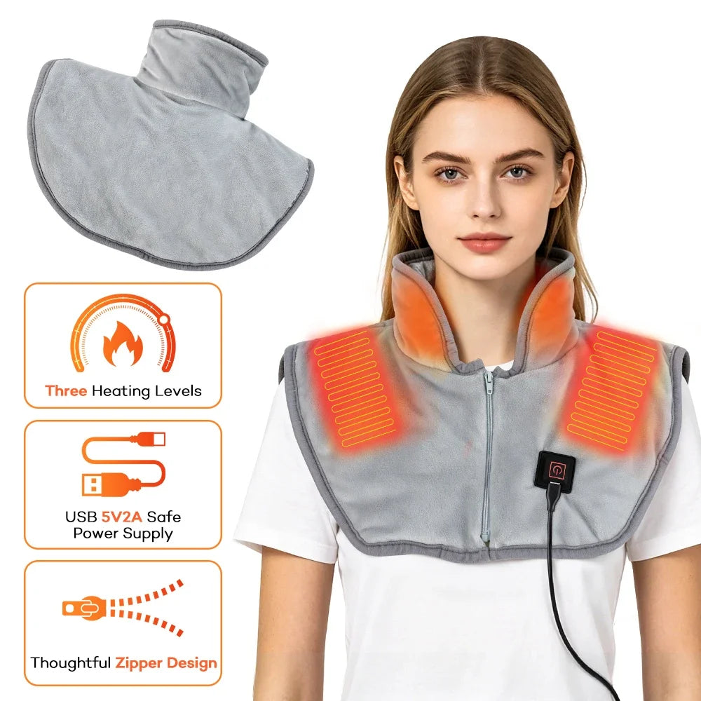 USB heated neck and shoulder wrap