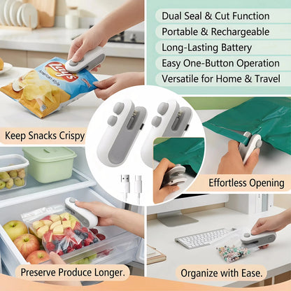 Handheld snack bag sealer