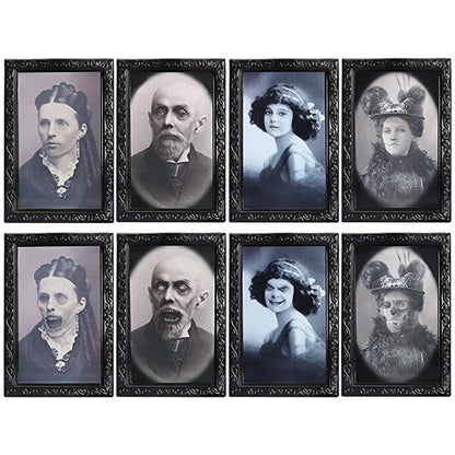 Victorian family portraits transforming into ghouls