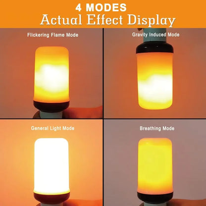 Flickering flame light bulb close-up