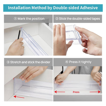 Adjustable Drawer Dividers – 4 Pack