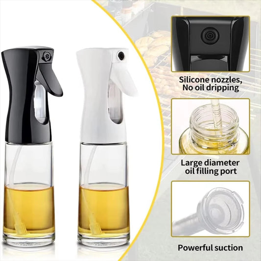 Oil mister spraying onto food