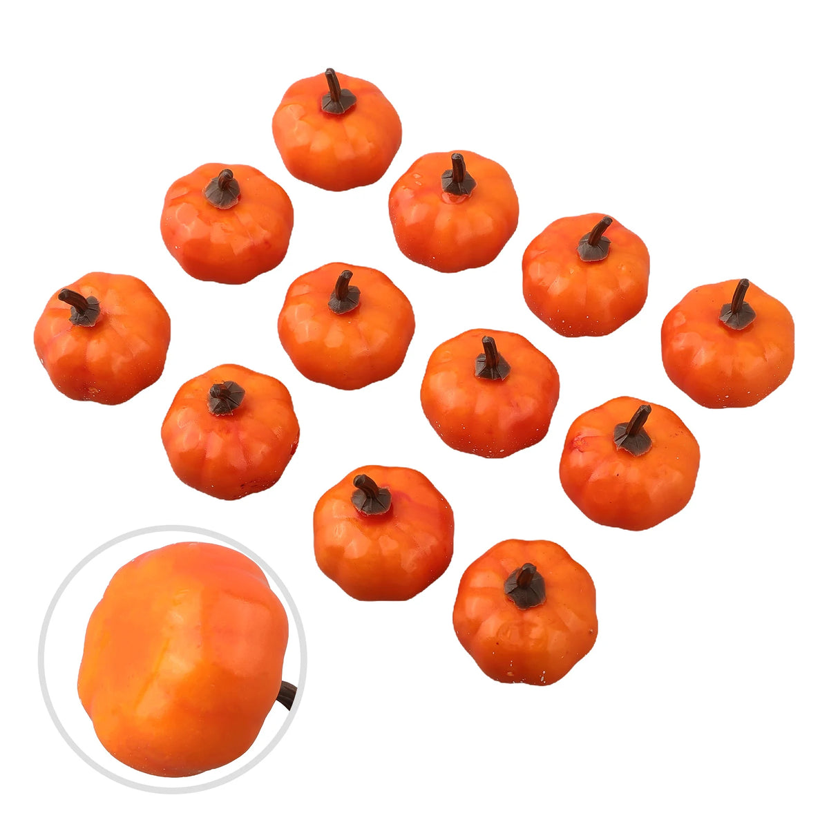 Orange mini pumpkins harvest set