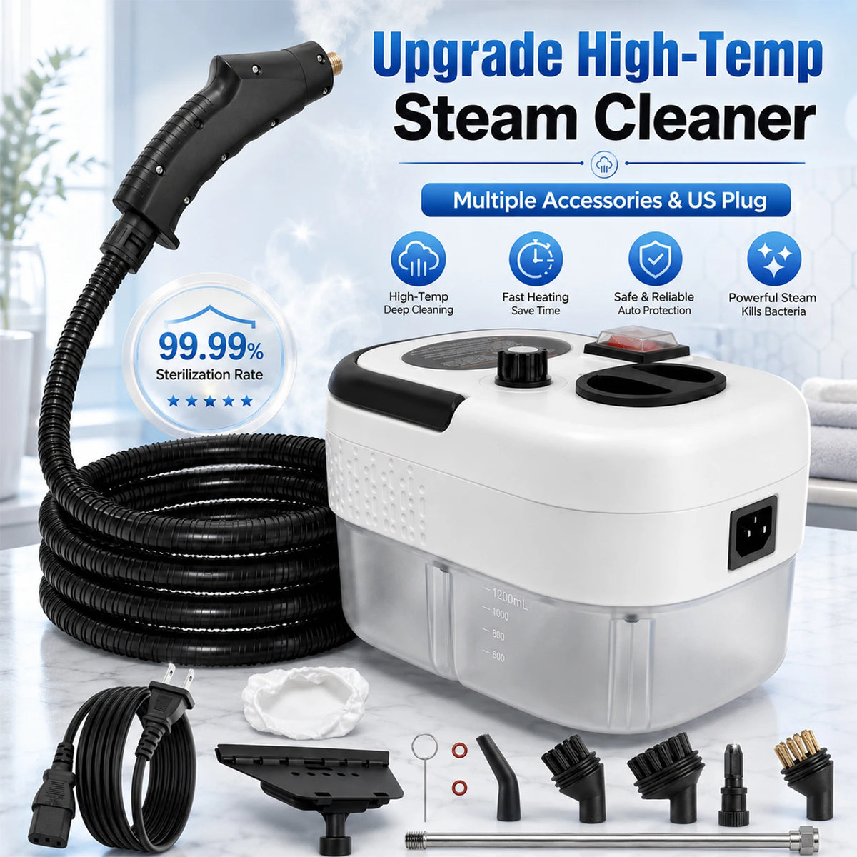 Handheld Steam Cleaner – 2500W Multi-Surface