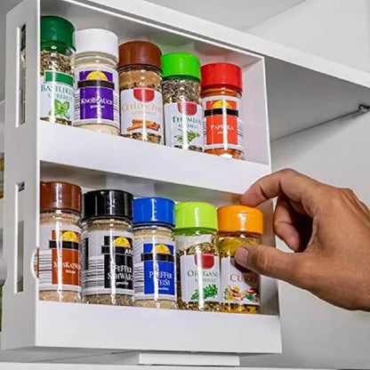 2-Tier Rotating Spice Rack – Slide-Out
