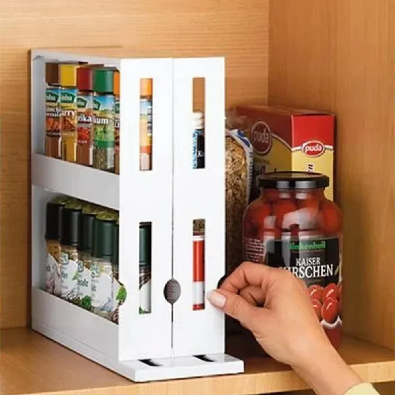 2-tier rotating spice rack organizer