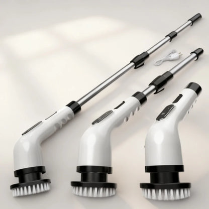 Spin scrubber extension handle