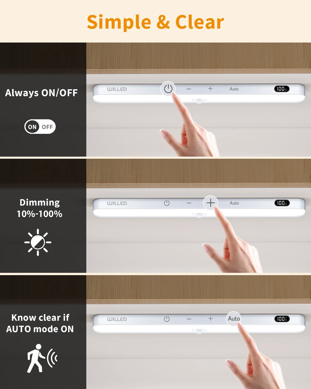 Motion-Sensor Cabinet Light Bar – 60 LED