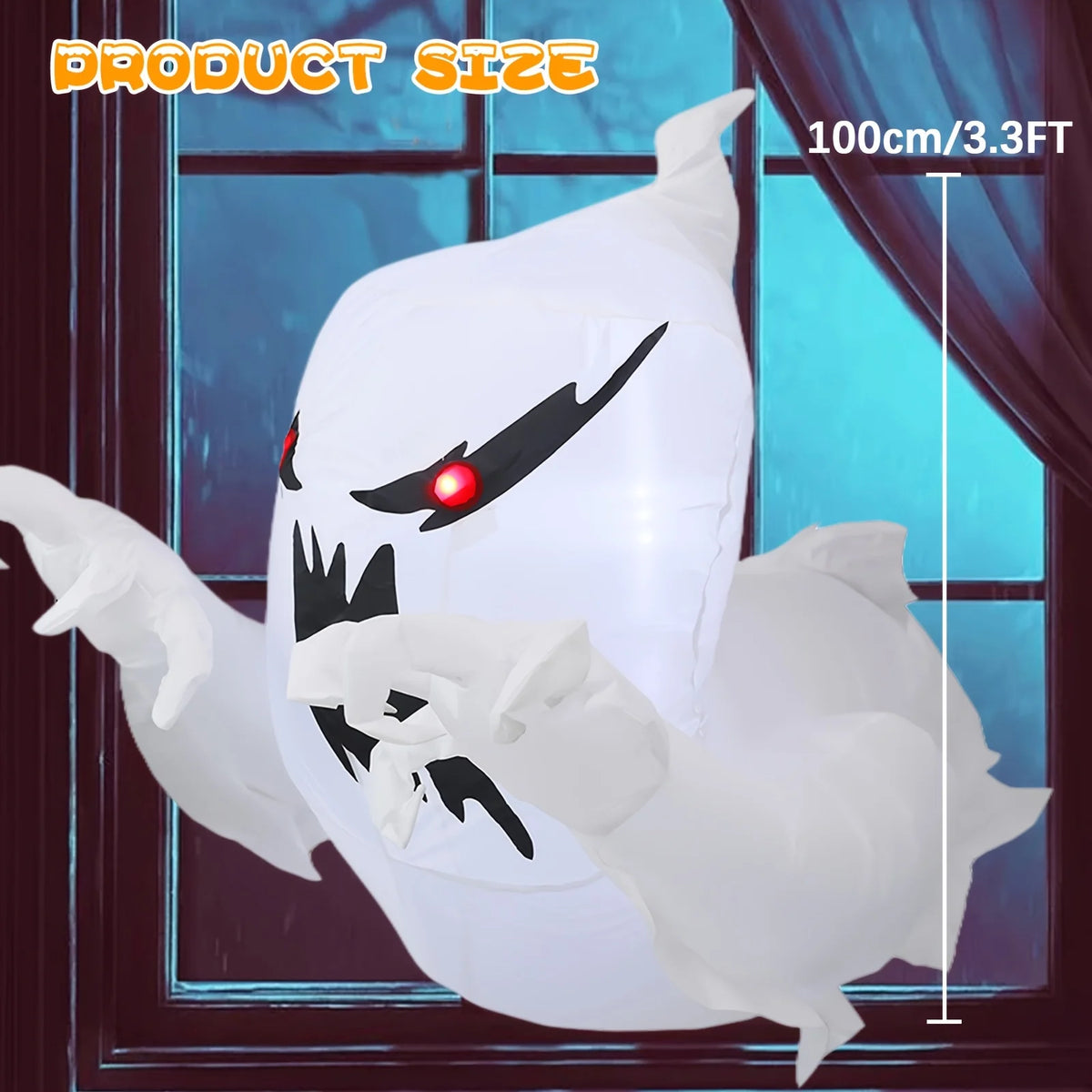 Inflatable ghost size reference
