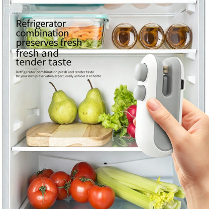 Magnetic mini sealer on fridge