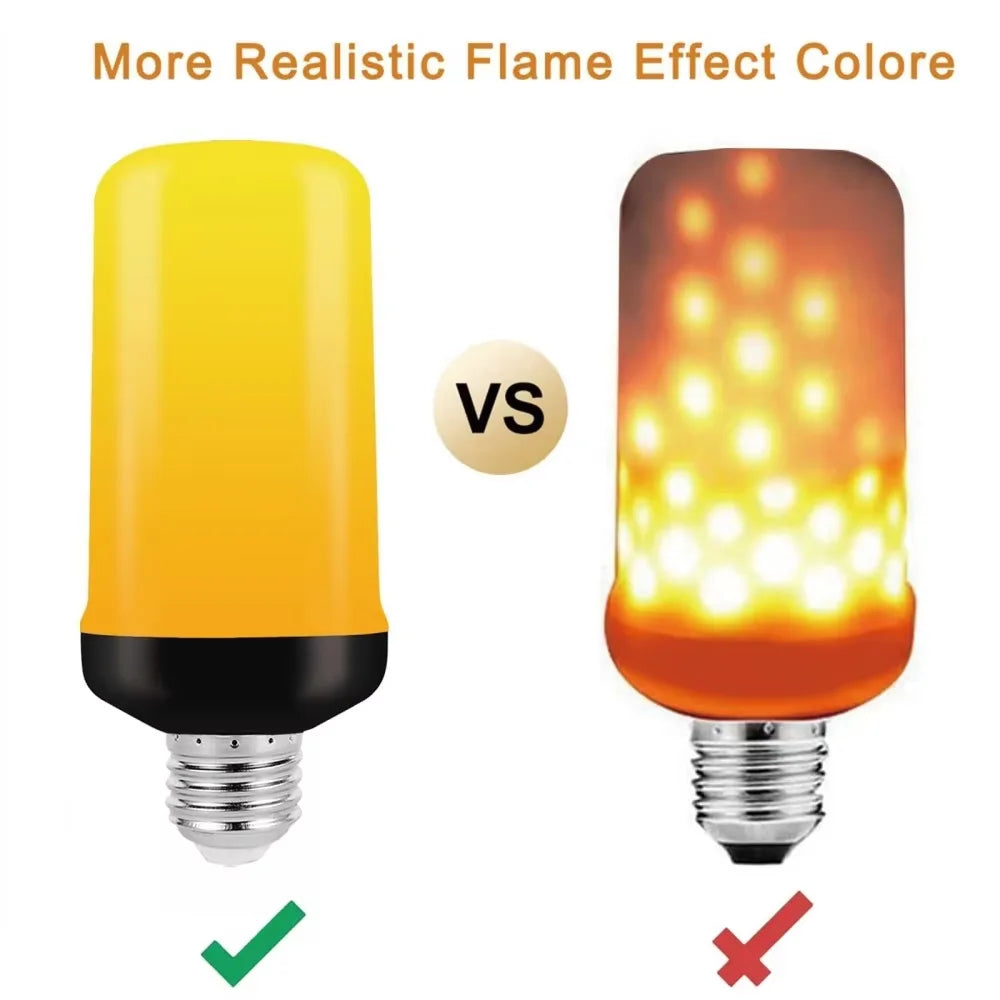 Flame bulb in a table lamp