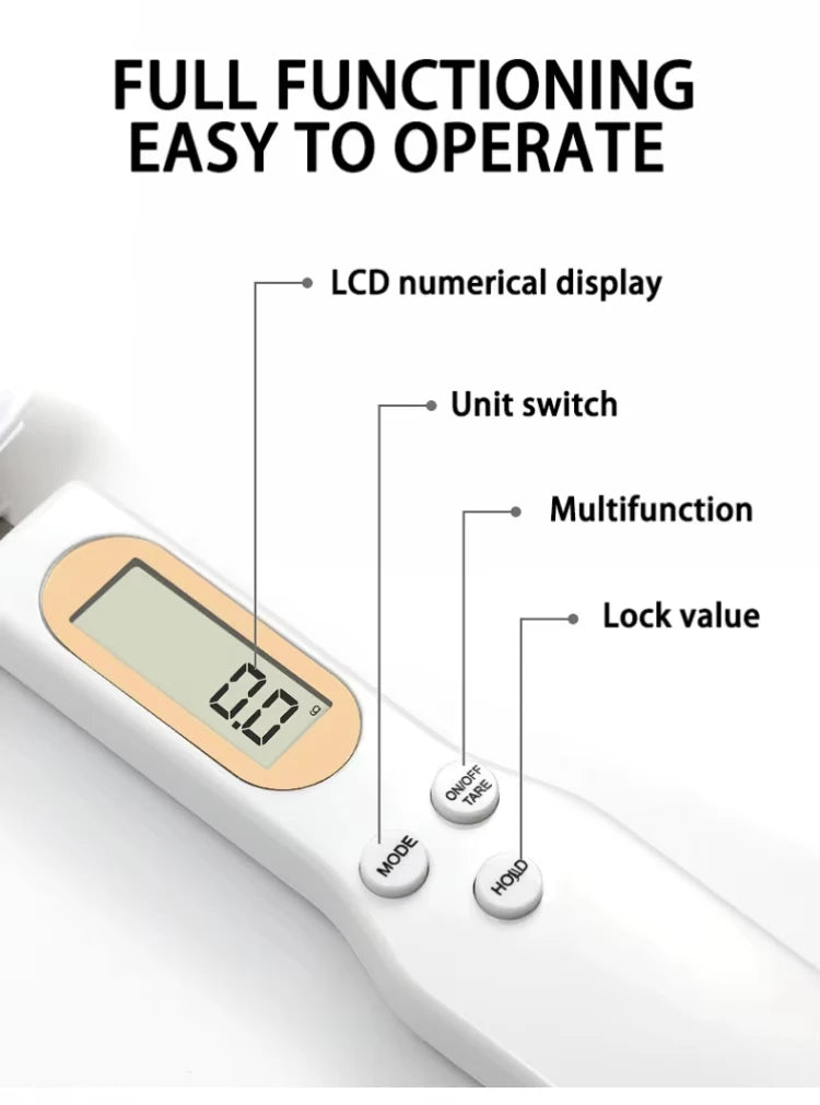 Digital spoon scale in use