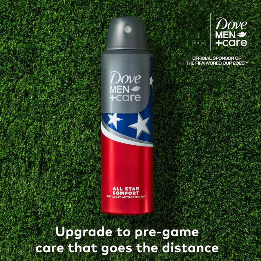 Dove Men+Care Football Edition Dry Spray Antiperspirant, 72H Protection, 3.8 oz